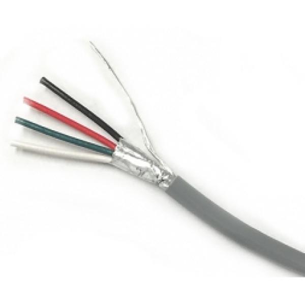 1000 ft. Stranded Shielded Riser Sound and Security Cable - 18AWG/4C - CMR/CL3R Fire Rated - Grey